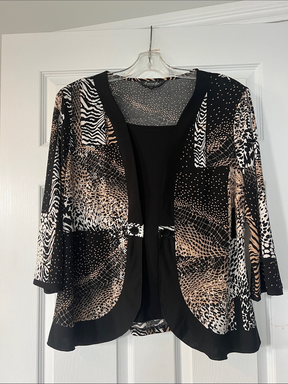Amanda Animal-Print blouse - Black/Beige